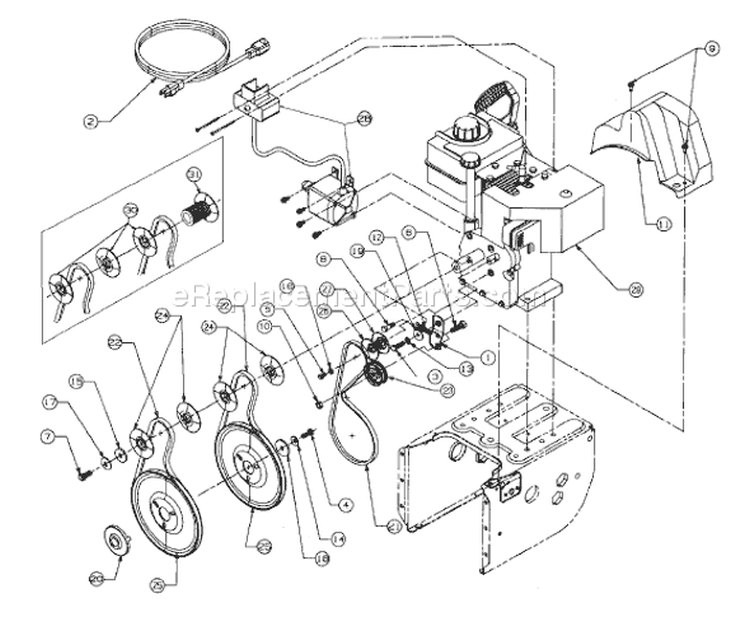 Page A Diagram and Parts List for 31AE6B3H401 1998 Yard Man Snow Blower